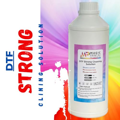 DTF Strong Cleaning Solution 1000ml Heavy Duty Printhead Cleaner for Direct to Film Printers Anti Clog Maintenance Fluid for I3200 A1, I1600 A1, L1800, XP-15000, ET-8550 - size: Strong Cleaning Solution-1L