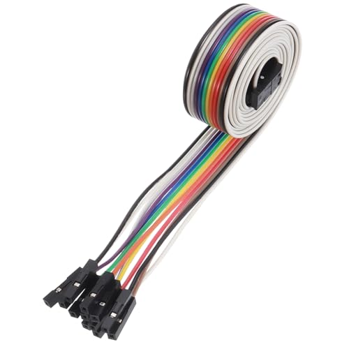 MECCANIXITY 1 Pcs IDC Rainbow Wire Flat Ribbon Cable FC-Female to 12P 39.3 Inch Length 2.54mm Pitch Breadboard Jumper Wires for Electronic Projects - size: 39.3 Inch, style: 12 Pin