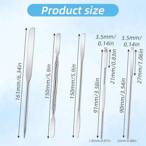 5 Pcs Metal Spatula Set, Stainless Steel Lab Spatula, Double-Ended Micro Spatulas for Lab Spatulas Sampling and Mixing - color: 5 Pcs Multiple styles
