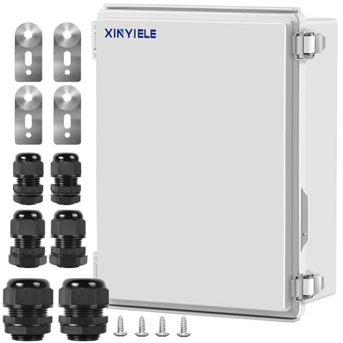 Waterproof Outdoor Project ABS Plastic Junction Box IP67 Weatherproof Dustproof Enclosure with Hinged Cover, Mounting Plate,Wall Brackets for Power Project (Grey,13.8"x9.8"x5.9") - color: Grey Cover, size: 13.8"x9.8"x5.9"