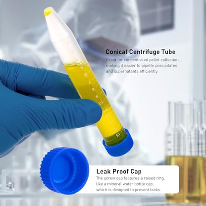 15ml Conical Centrifuge Tubes, 100 Pack with 2Pcs Rack