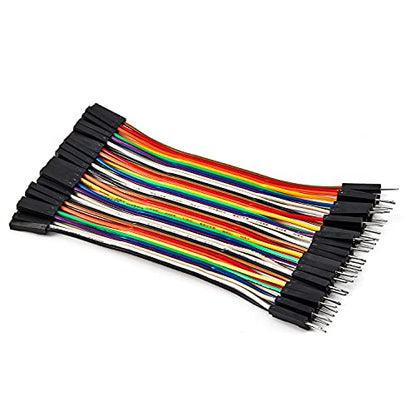 Chanzon 40pcs 10cm Male to Female Ribbon Jumper Wire Dupont Cable Line - color: (2) Male to Female (40pcs), size: 10CM