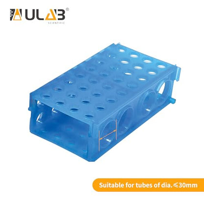 ULAB Plastic Multipurpose 3-Way Centrifuge Tube Rack Set, 2 Colors Red Blue, PP Material, Suitable for Tubes of Dia.≤30mm, UTR1017 - style: 3-Way Centrifuge Tube Rack, Red & Blue
