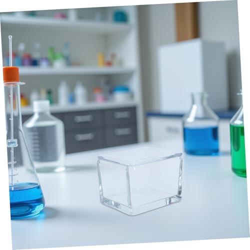 Glass Staining Jar with Lid for Microscope Slides Storage Box High Transparency Glass Material Holds to 20 Slides and Laboratory Experiments