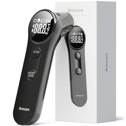 Boncare Thermometer for Adults, Kids, Accurate Digital Forehead Thermometer - color: Black