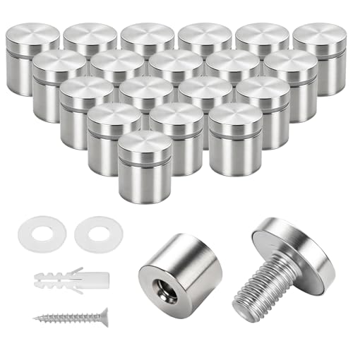 20 Pack 1" x 1" Stainless Steel Standoff Screws for Acrylic Signs, Silver - color: Silver, size: 1" x 1" , 20 Pcs