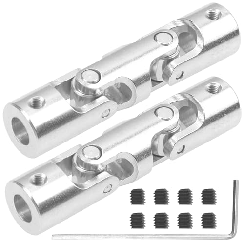 2Pcs Vgoohobby 4mm/5mm/6mm RC Boat Shaft Coupler 3 Section U Joint Coupling for RC Car Boat Robotics DIY (6mm to 6mm) - size: 6mm-6mm