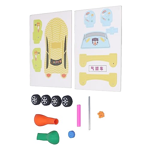Aerodynamic Balloon Car Assemble Wooden Toy (Balloon car)
