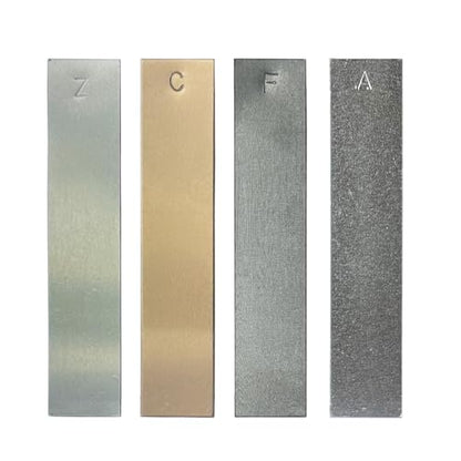 Metal Electrodes Strips 4 Piece Set, Copper,Zinc,Iron & Aluminum Marked with the Symbol for Electrochemical Experiments - size: Copper/Zinc/Iron/Aluminum