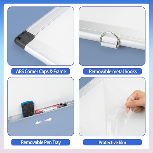 Grtard 36" x 24" Magnetic Dry Erase Board, Large Hanging Magnetic White Board with Aluminum Frame, Smooth Writing Presentation Whiteboard Suitable for Home, Office, Classroom & Kitchen - color: Silver, size: 36"W x 24"H