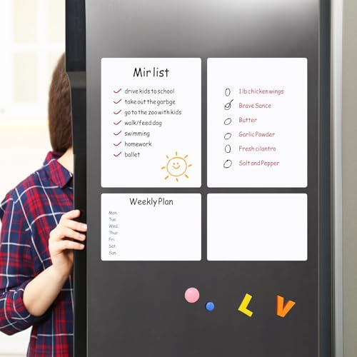 SVNOOC Multi-Use White Board Dry Erase Board Stickers for Wall Refrigerator Door Home Office Classroom, Reusable Lapboards, 8.5x11 inches, 3 Pack - size: 8.5x11 inches