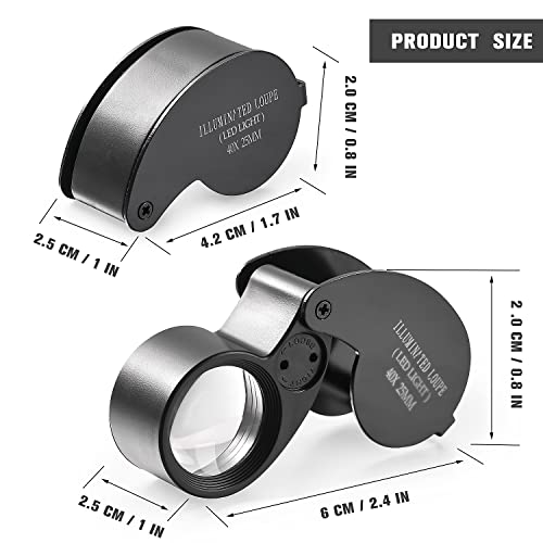 40X Jewelers Loupe Magnifier Magnifying Glass Pocket Coin Supplies - style: 40X