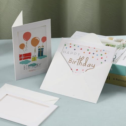 200 Sets Photo Frame Cards with Envelopes 4x6 Paper Picture Frames Bulk - color: Off-White