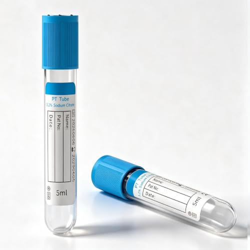 100 Pcs 5ml Plastic Tubes with Blue Caps for Laboratory Use - color: Blue-5ml-100