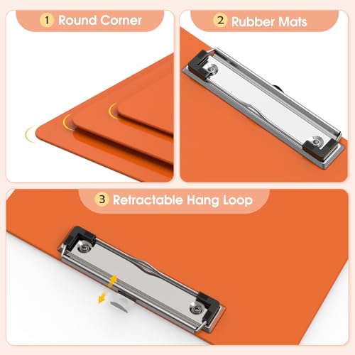 Plastic Clipboards, Orange 8.5x11 Clip Board - color: Orange
