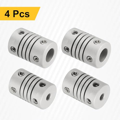 uxcell 4Pcs Flexible Couplings 3mm to 6mm Aluminum Alloy Joint Connector - size: 3mm to 6mm, style: D12 x L18mm
