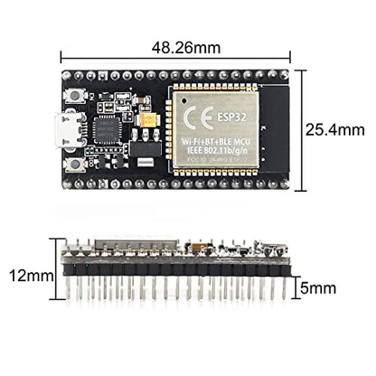 ESP32S ESP32 Development Board 2.4 GHz Dual Core WLAN WiFi + Bluetooth 2-in-1 Microcontroller ESP-WROOM-32 Chip for Arduino (38PIN Narrow Version, 2PCS) - size: 38 PIN
