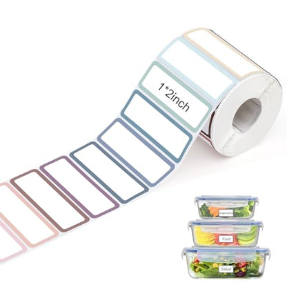 1000 Removable Freezer Labels, 1 x 2 Inch, Waterproof, 10 Colors - size: 1 x 2 Inch