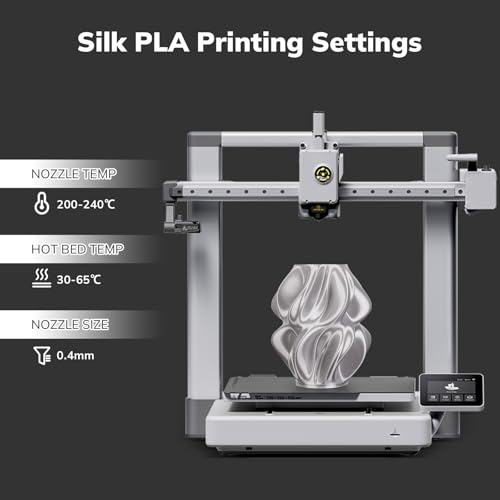 AMOLEN Silver Silk PLA Filament Shiny 3D Printer Filament 1.75mm +/- 0.02mm for 3D Printing 1kg(2.2lbs)/Spool Compatible with Most FDM Printer - color: Mercury Silver