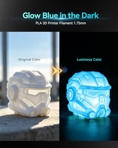 SUNLU 2KG Glow in the Dark PLA Filament 1.75mm, Glow Blue+Glow Green - color: Luminous Pla, Glow Blue+glow Orange