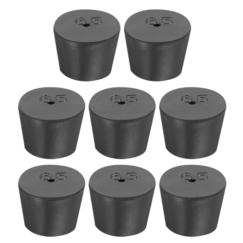 MECCANIXITY Rubber Tapered Plug 27mm to 34mm Solid Test Tubes Bungs Stopper with Hole Black for Lab Home 8 Pieces - size: 27mm-34mm