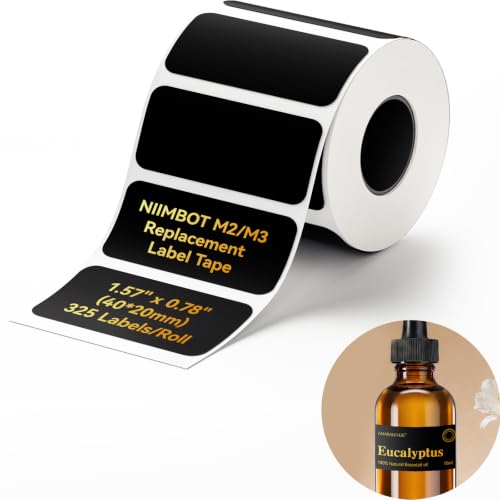 NIIMBOT M2/M3 Thermal Transfer Labels 1.57" x 0.78" (40x20mm) - size: 40*20MM black