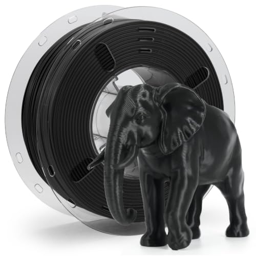 VOXELAB HS PLA+ Filament 1.75mm, High Speed PLA Plus 3D Printer Filament, 1kg (2.2lbs) for Most FDM 3D Printers, Enhanced Toughness & Smooth Printing, Superior Layer Adhesion（Black） - color: Hs Pla+black