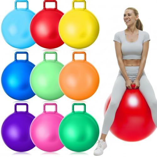 Meooeck 9 Pack 29 Inch Hopper Balls for Adults, with Handles and Air Pump - size: 29 Inch