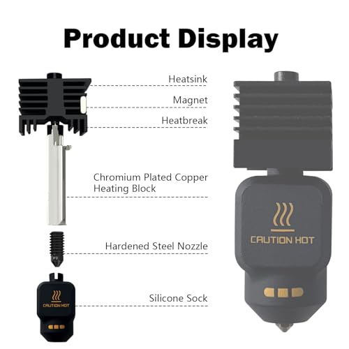 3‑Pack 0.4mm Hotend Kit for Bambu Lab P2S/X2D/H2D/H2S/A1/A1 Mini - style: 3PK 0.4MM