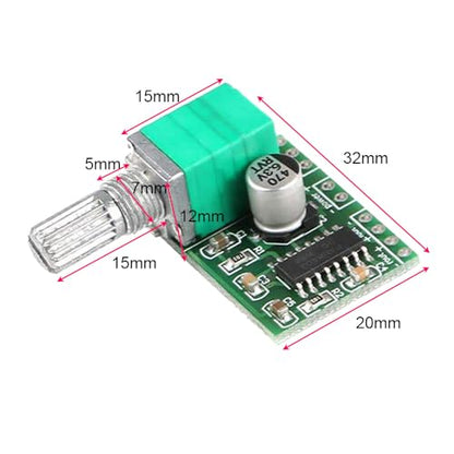 Gebildet Mini 3W+3W DC 5V Audio Amplifier Handy Digital Power Amp Module Board Dual-Channel PAM8403 Stereo Amplifiers with Potentiometer for DIY Portable - style: PAM8403