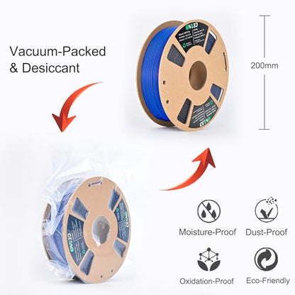 OVV3D Dual Color PLA Filament 1.75mm, Black Blue Matte PLA 3D Printer Filament, Multi Color Change 3D Printing Filament for Most FDM 3D Printer, 1kg Spool - color: Matte Black Blue
