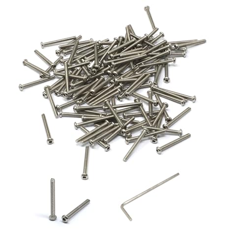 iexcell 100 Pcs M2 x 18mm Thread Pitch 0.4 mm Stainless Steel 304 Hex Socket Button Head Cap Screws Bolts Kit - size: M2 x 18mm