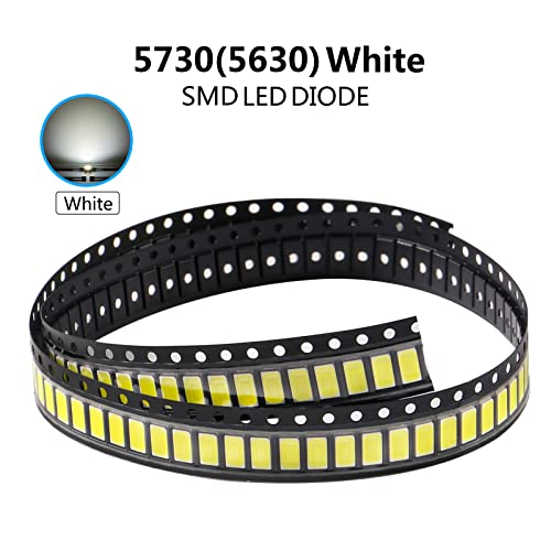 200pcs 5730 (5630) White SMD LED Diode Lights Chips (5.7mm x 3.0mm DC 3V 150mA 0.5W 50-55LM) Super Bright Lighting Bulb Lamps Electronics Components Indicator Light Emitting Diodes - size: 5730/5630 White