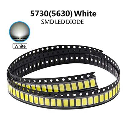 200pcs 5730 (5630) White SMD LED Diode Lights Chips (5.7mm x 3.0mm DC 3V 150mA 0.5W 50-55LM) Super Bright Lighting Bulb Lamps Electronics Components Indicator Light Emitting Diodes - size: 5730/5630 White
