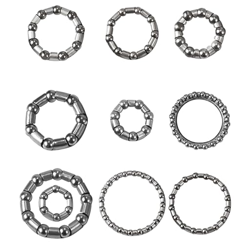 30 Pcs Bike Ball Bearings with Fixed Cages, 10 Sizes Bicycle Bearing Assortment Kit (4mm to 8mm / 1/6" to 1/3") for BMX, Mountain, Road Bike Repair & Maintenance