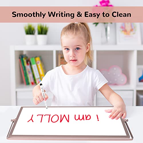 Magnetic Dry Erase White Board with Stand, 16" x 12" Desktop White Board - color: Rose Gold