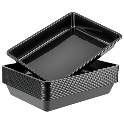 Defresit 12 Pcs Letter Size Flat Storage Paper Trays for Classroom - color: Black