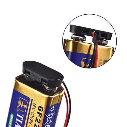 9V Battery Connector, 10 Pack 9 Volt Battery Clip Connector, 9V Battery Clip Adapter with Wire and Hard Buckle Plastic Housing (T-Type)