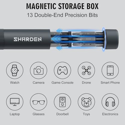 SHARDEN 27-in-1 Precision Screwdriver Set Multi Bit Mini Small Screwdriver - color: Grey, size: Pocket Size-Precision