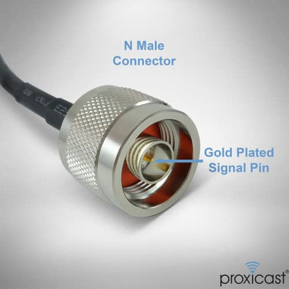 Proxicast 20 ft N Male to N Male Premium 240 Series Low-Loss Coaxial Cable (50 Ohm) for 4G LTE, 5G Modems/Routers, Ham, ADS-B, GPS, RF Radio to Antenna or Surge Arrester Use (ANT-180-201-20), Black - size: CFD240, style: 20 ft