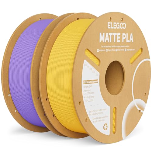 ELEGOO Matte PLA 3D Printer Filament Lavender Purple/Sunshine Yellow 2KG - color: Lavender Purple & Sunshine Yellow