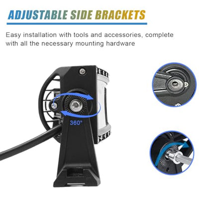2PCS LED Light Bar Mounting Brackets, Adjustable Side Bracket Kit, Slide Base Bottom Mount Universal for Work Light Bars, LED Pod (902-4) - size: 902-4
