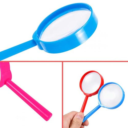 SenseYo 10 PCS Mini Magnifying Glass for Kids, 5X Small Kid Magnifier for Hobbies and Science