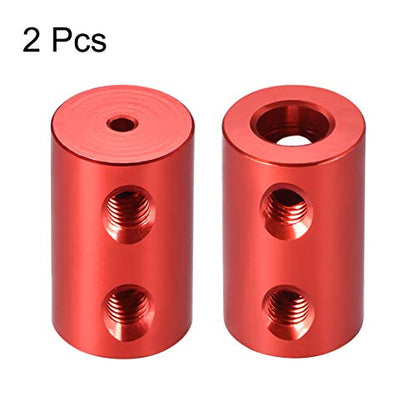 uxcell 2mm to 6mm Bore Rigid Coupling Set Screw L20XD12 Aluminum Alloy,Shaft Coupler Connector for RC Airplane Boat, Motor Accessories,Red,2pcs - size: 2mm to 6mm