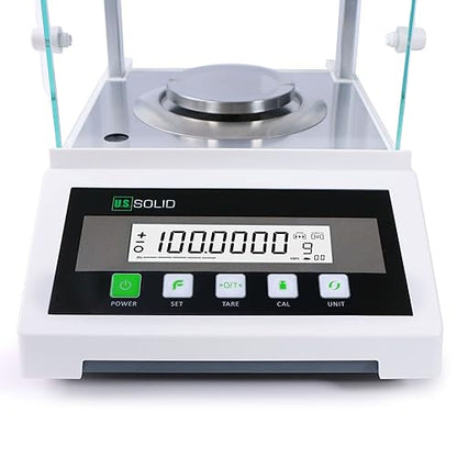 U.S. Solid 0.1 mg Analytical Balance with Automatic Internal Calibration, 220g x 0.1mg, 0.0001g Lab Science Electronic Balance, Electromagnetic Transducer - size: 220 g with Automatic Internal Calibration