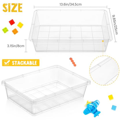 Hoteam 10 Pack Flat Bins Paper Trays,Clear,13.78 X 9.84 X 3.15 Inch - color: Clear, size: 13.78 x 9.84 x 3.15 Inch