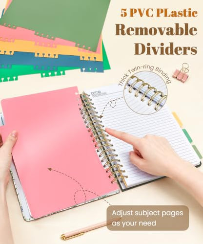 Cute Spiral Notebook Thick Lined Journal B5 with Pocket, Iris - color: Iris, size: B5