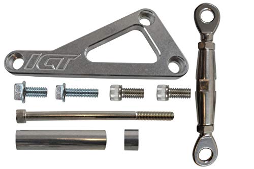 ICT Billet SBC Billet Alternator Bracket Adjustable LWP Small Block Chevy Kit 305 327 350 383 5.0L 5.7L V8 Eight Cylinder Long Water Pump Carburetor V Belt Compatible with Chevrolet 551411