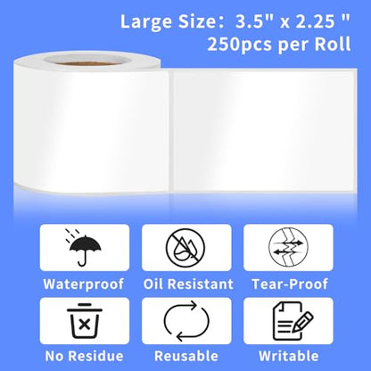 250pcs 3.5 x 2.25 Inch Blank Name Tag Stickers Removable Freezer Labels