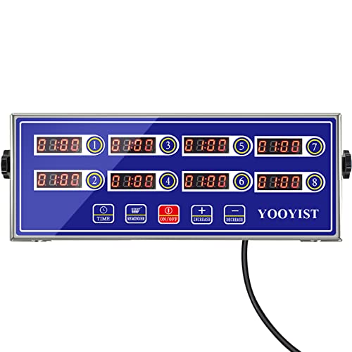 Professional Commercial 8 Channel Multiple Kitchen Timers Digital Calculagraph Programmable Loud for Restaurant Food Fryer Baking Cooking Stainless Steel Heavy Duty. - color: Blue
